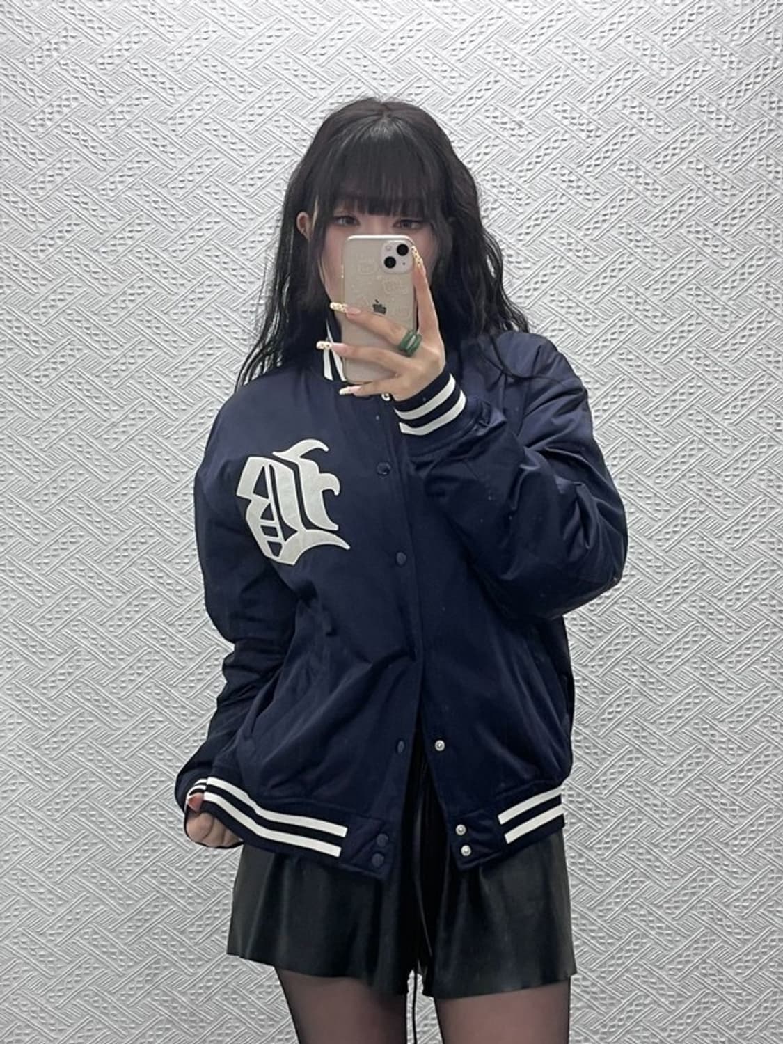 비바스튜디오 올드스쿨 스트릿힙합 고딕 바시티자켓 L C09984 상품이미지2