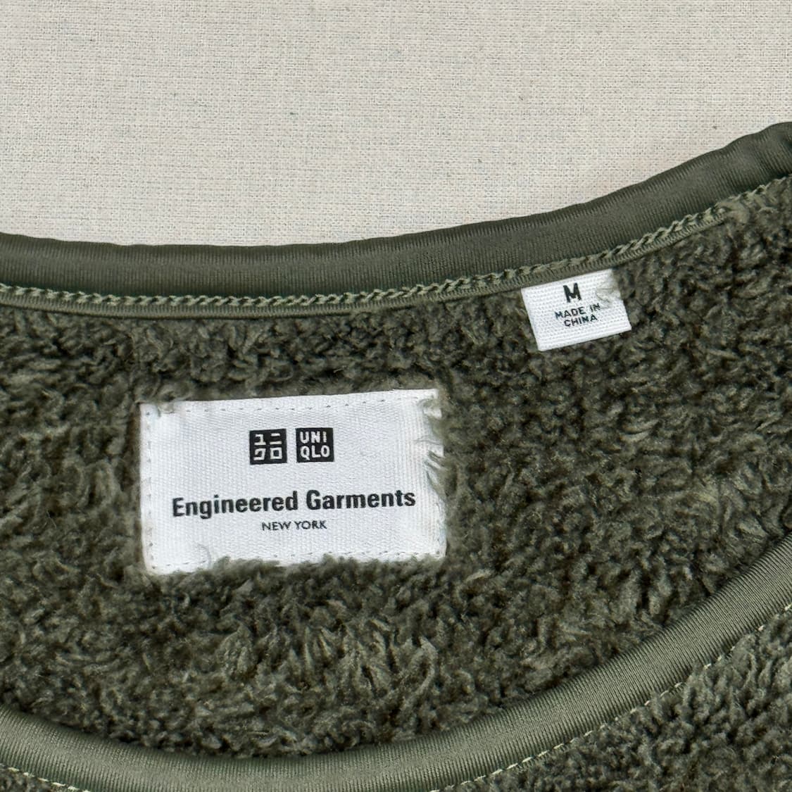 M) 엔지니어드 가먼츠 유니클로 플리스 후리스 풀오버 올리브 상품이미지5