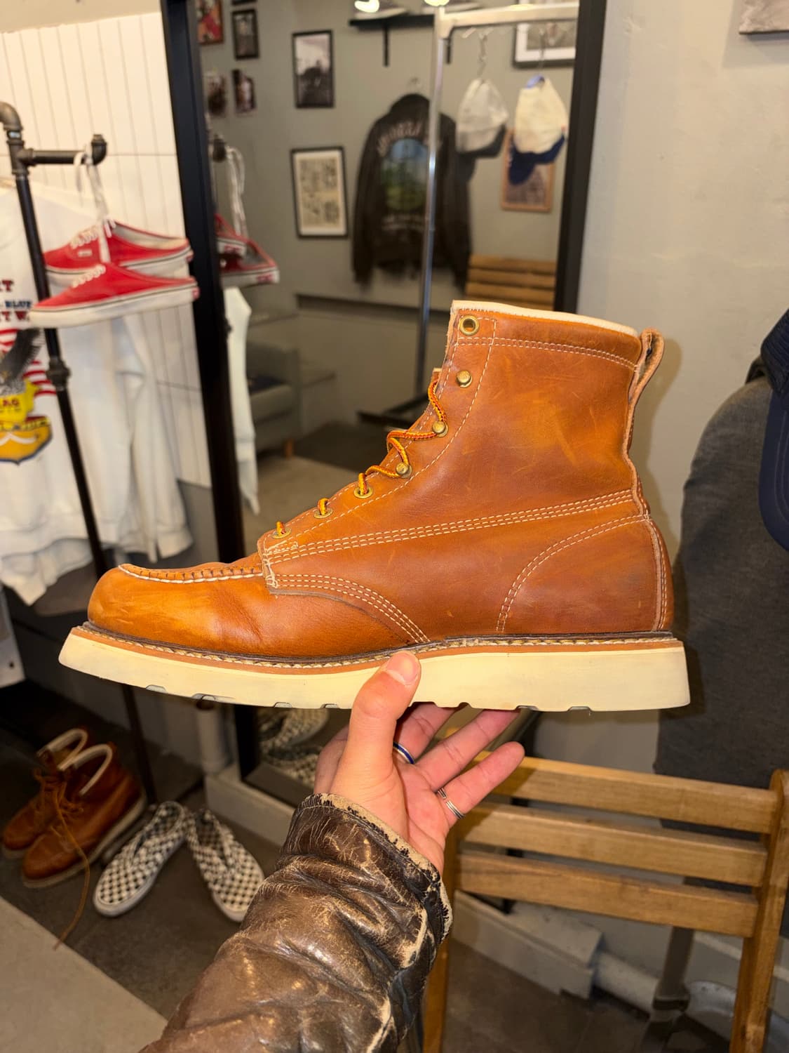 Thorogood USA moc toe leather boots 10D 상품이미지8