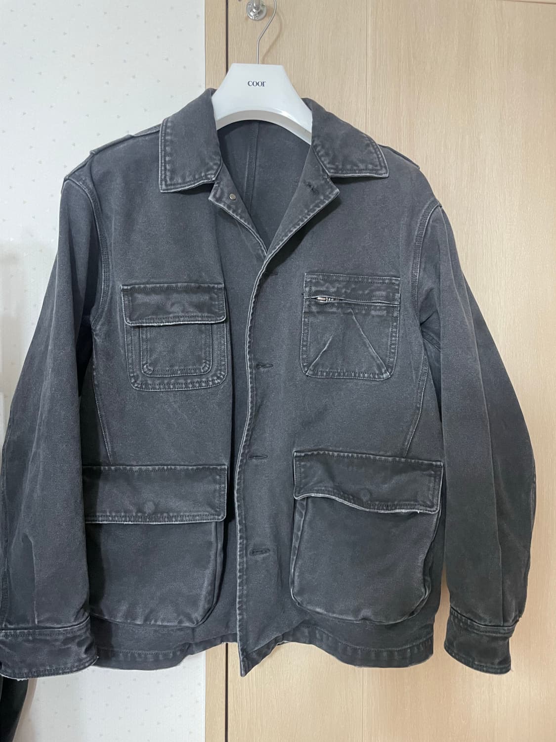 쿠어 오버다이드커버올 자켓 (워시드차콜) m 상품이미지2