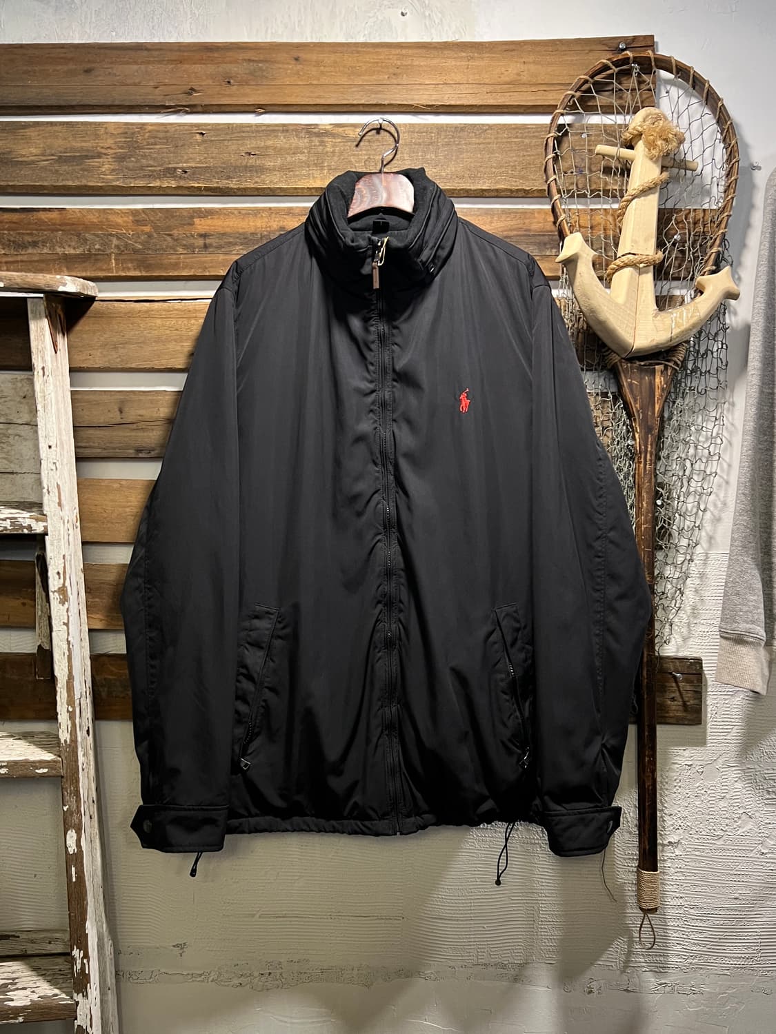 [XL]폴로 랄프로렌 블랙 나일론 플라이트 자켓 상품이미지1