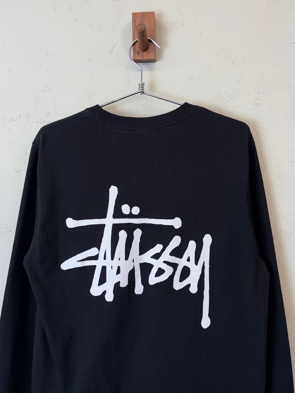 스투시 스탁로고 롱슬리브 블랙 상품이미지3