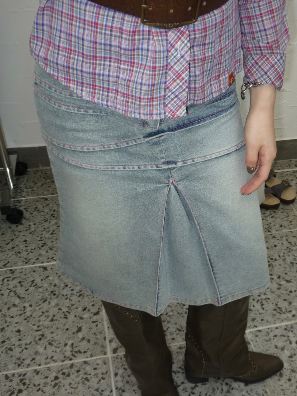 One pleats denim midi skirt 상품이미지5