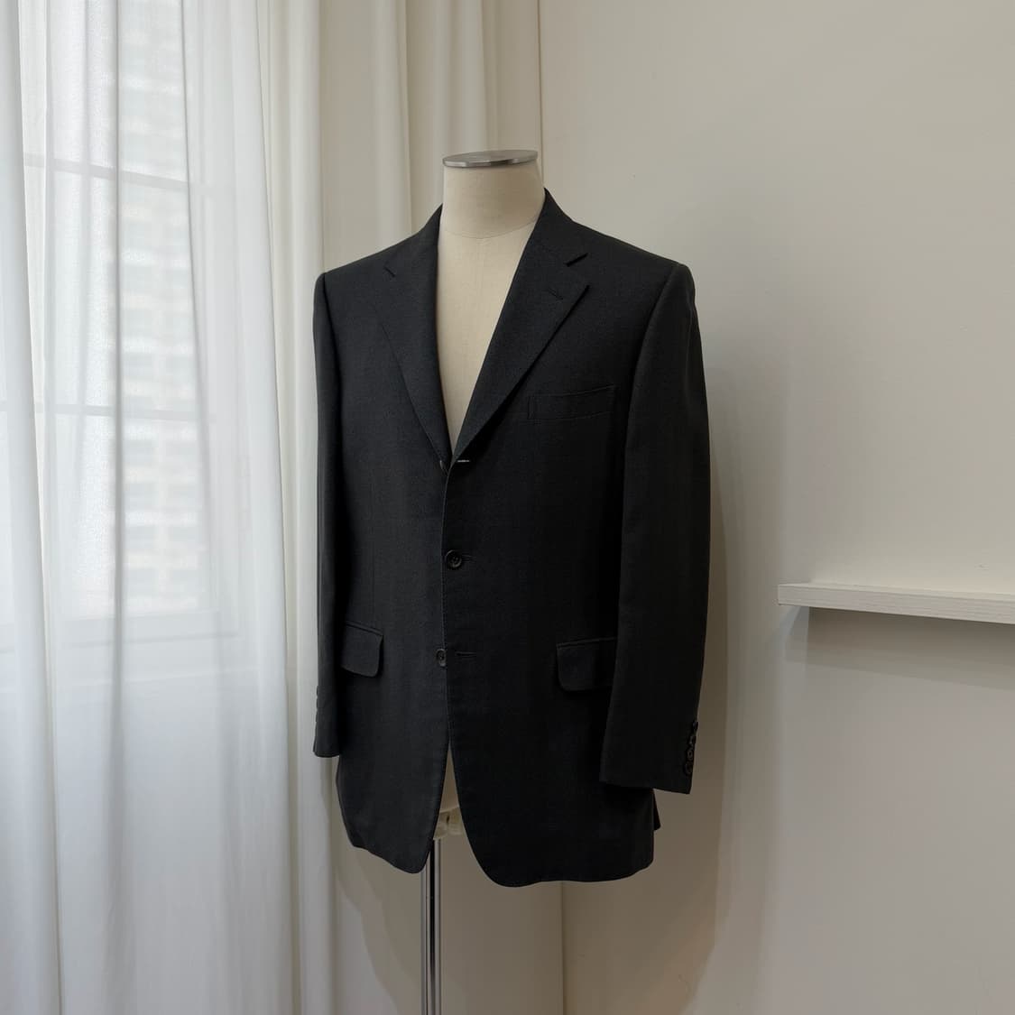 Aquascutum London 실크 100% 헤링본 윈도페인 자켓 상품이미지4