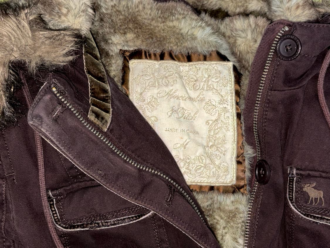 아베크롬비 빈티지 브라운 y2K 모리걸 퍼 울프죠 야 상 자켓 상품이미지2