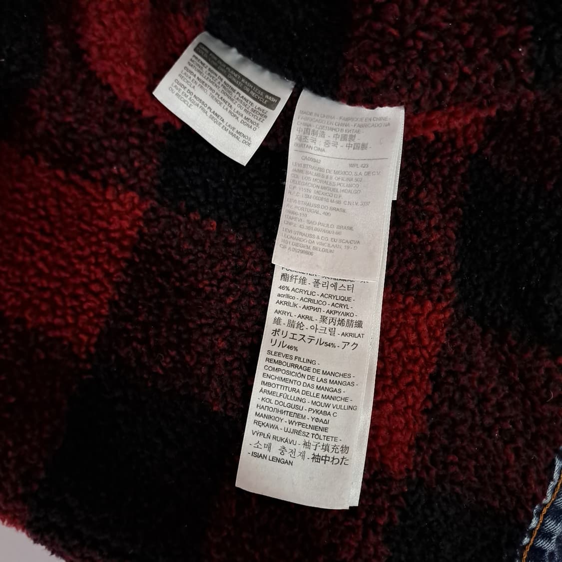 (택포) 리바이스 검빨 체크 쉐르파 데님자켓 M B327 상품이미지8