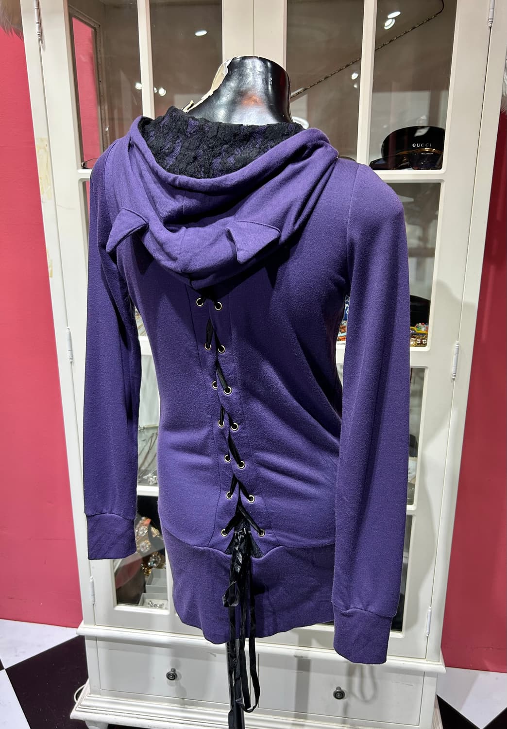 lace up hooded zip up 레이스업 디테일 후드집업 상품이미지2