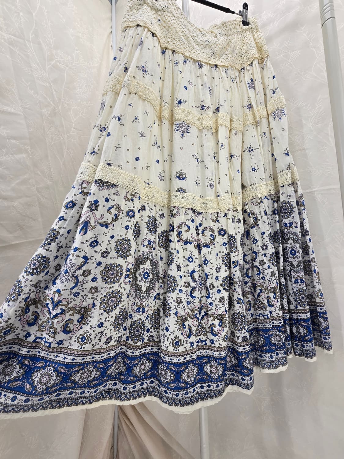 fika 플라워 패턴 롱 스커트 레이스 아이보리 상품이미지8