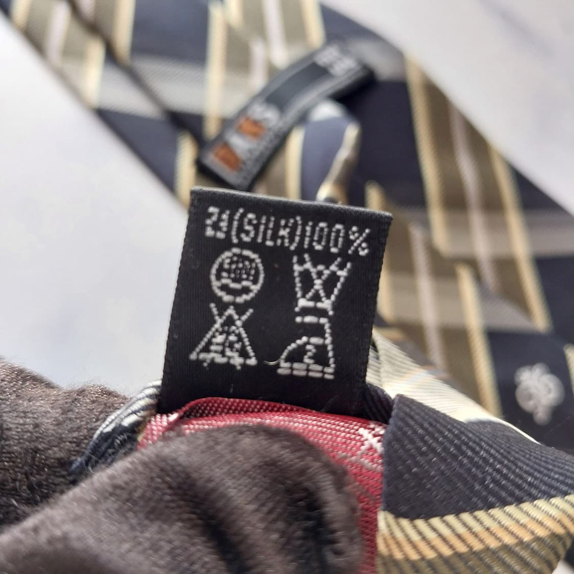 닥스 실크 네이비 체크 넥타이 9.8cm A+등급 K2072 상품이미지10