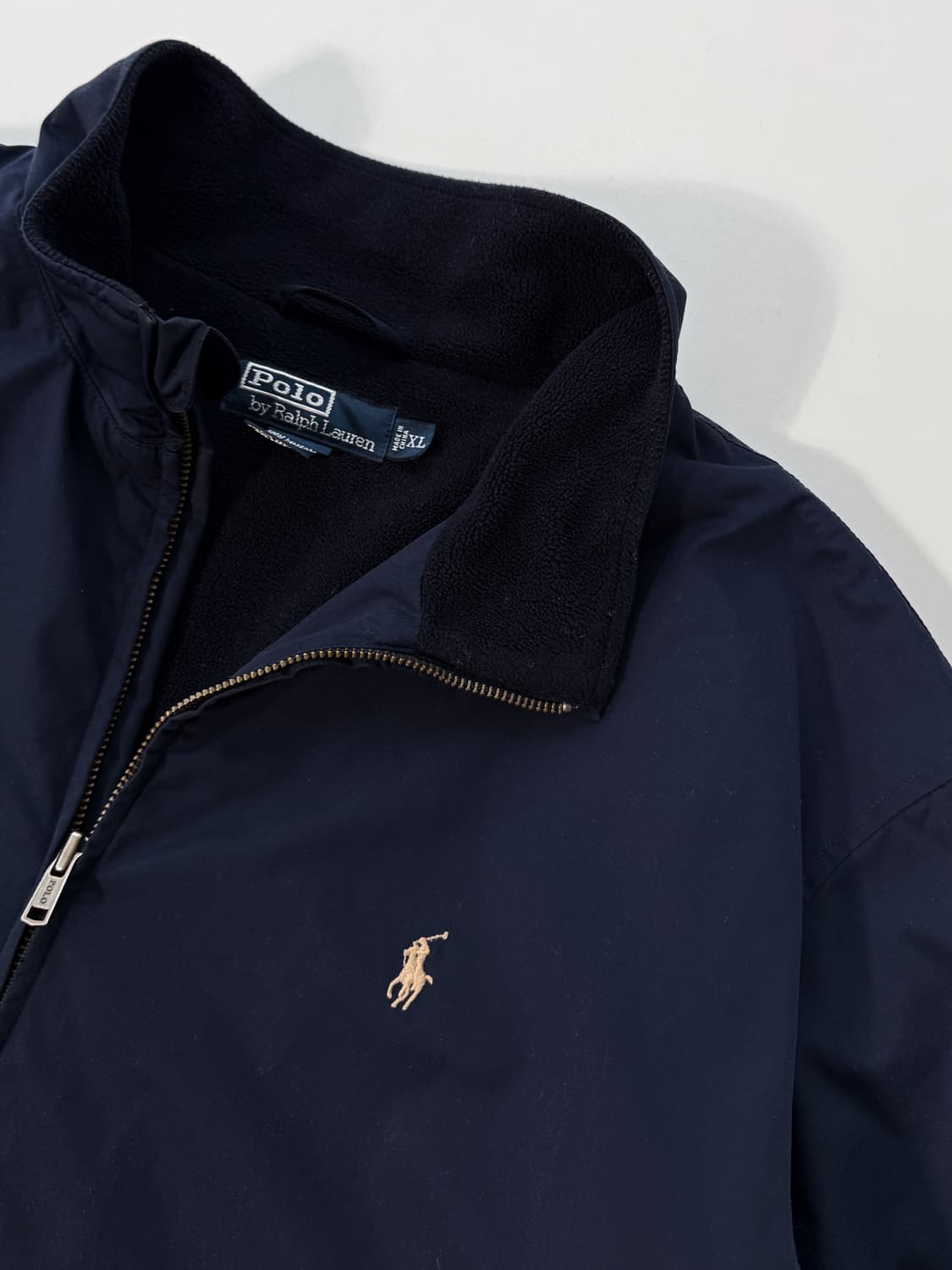 폴로 랄프로렌 00‘s 오버핏 딥네이비 폴리쉘 풀집업 봄버 점퍼 상품이미지4