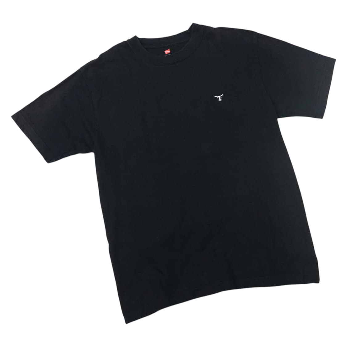 Hanes 헤인즈 비피 BEEFY-T 불소 자수 블랙 반팔 티셔츠 (M) 상품이미지1