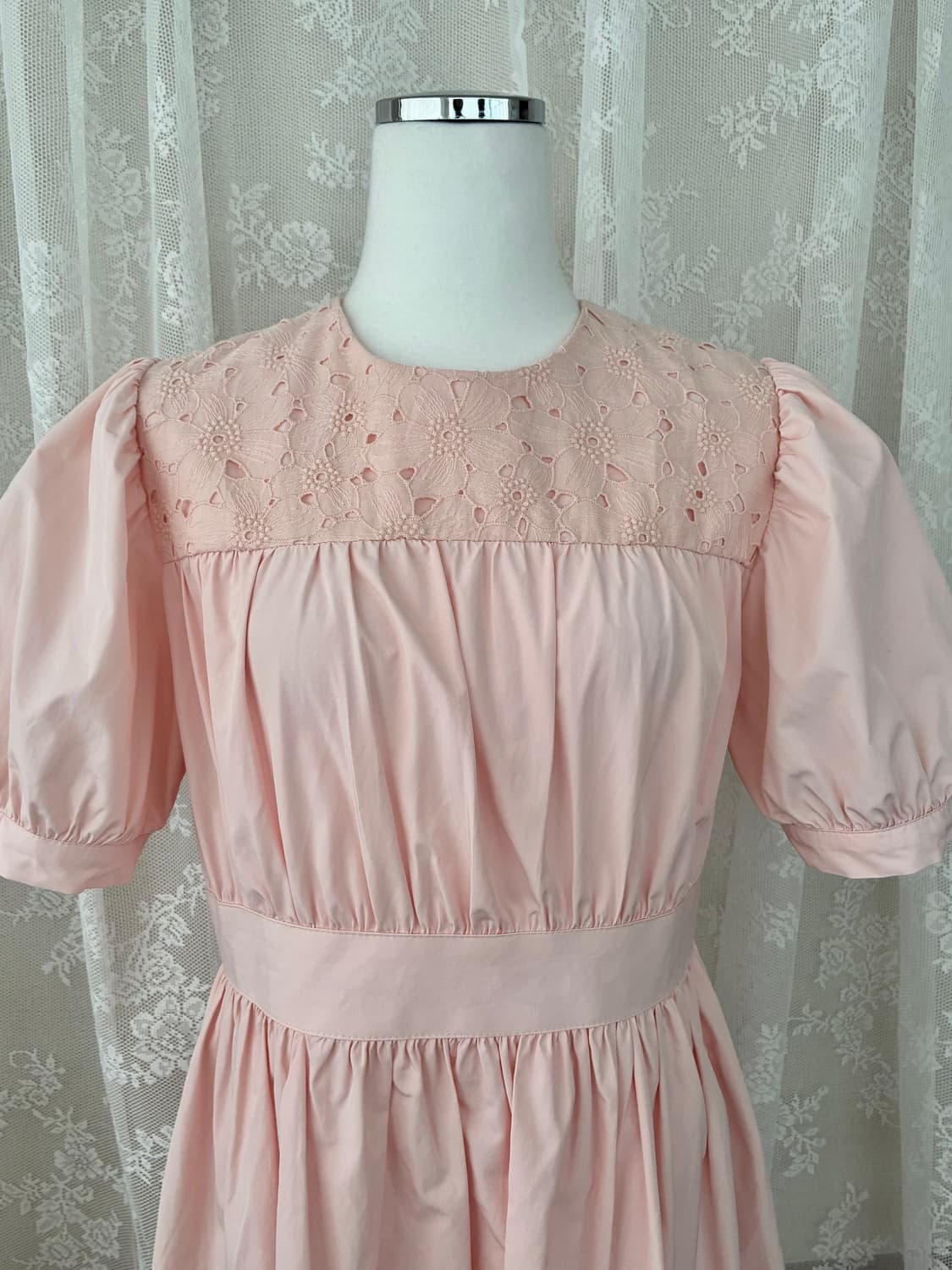 F) 바이씨니 by ssiny 퍼프소매 원피스 핑크 상품이미지3