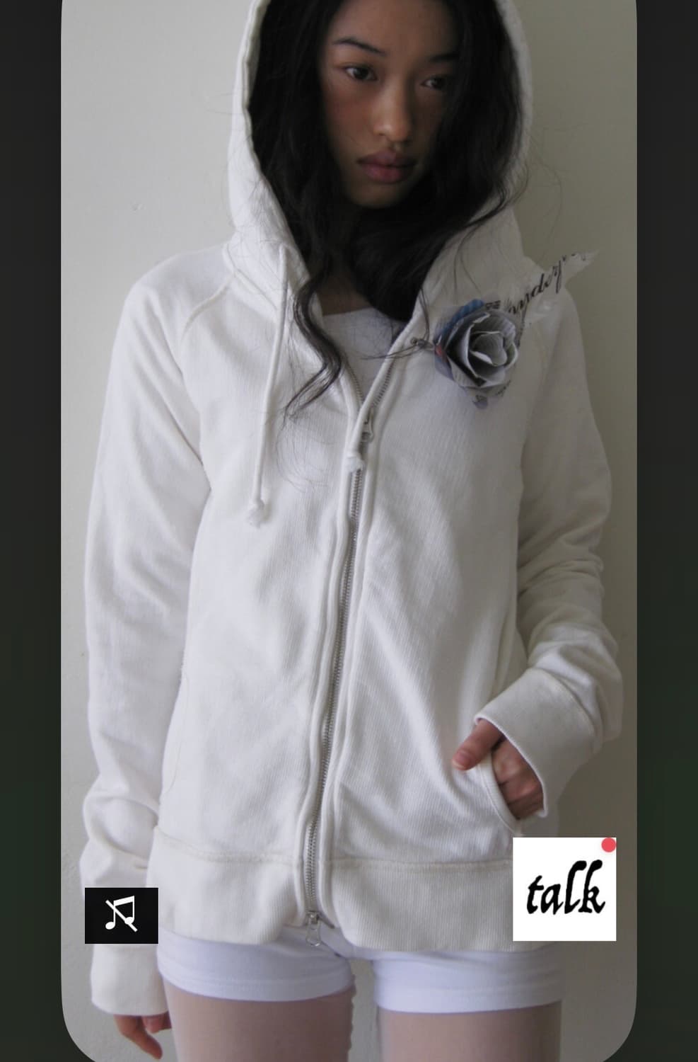 샵페어리) washed lily hoodie (ivory) (새상품) 상품이미지1