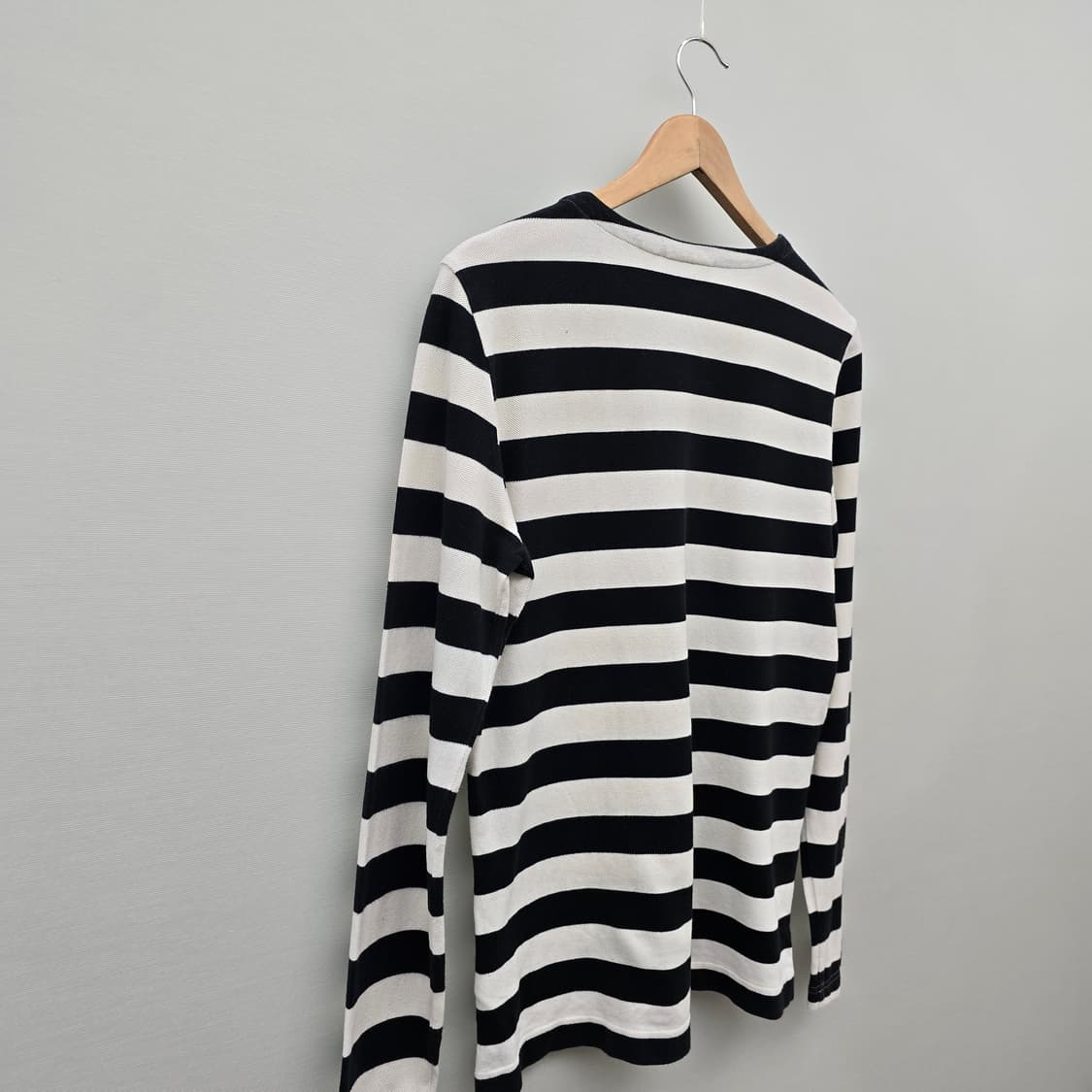 라코스테 스트라이프 긴팔 티셔츠 블랙/화이트 상품이미지6