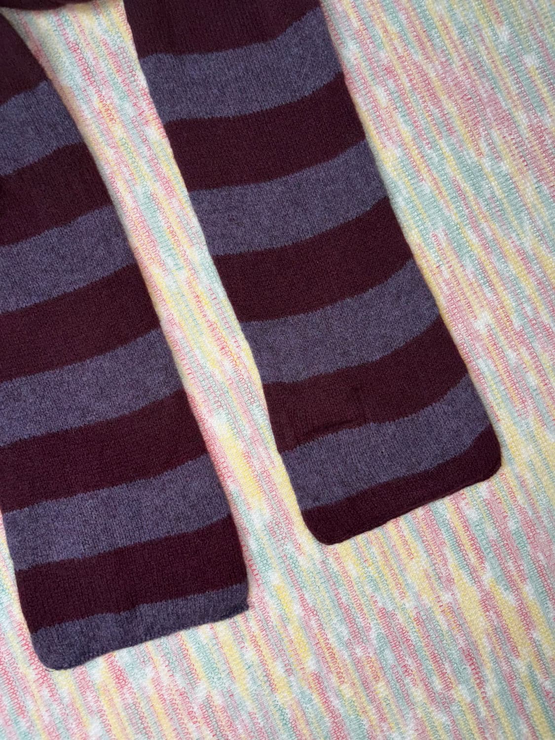 퍼플 버건디 스트라이프 머플러 상품이미지3