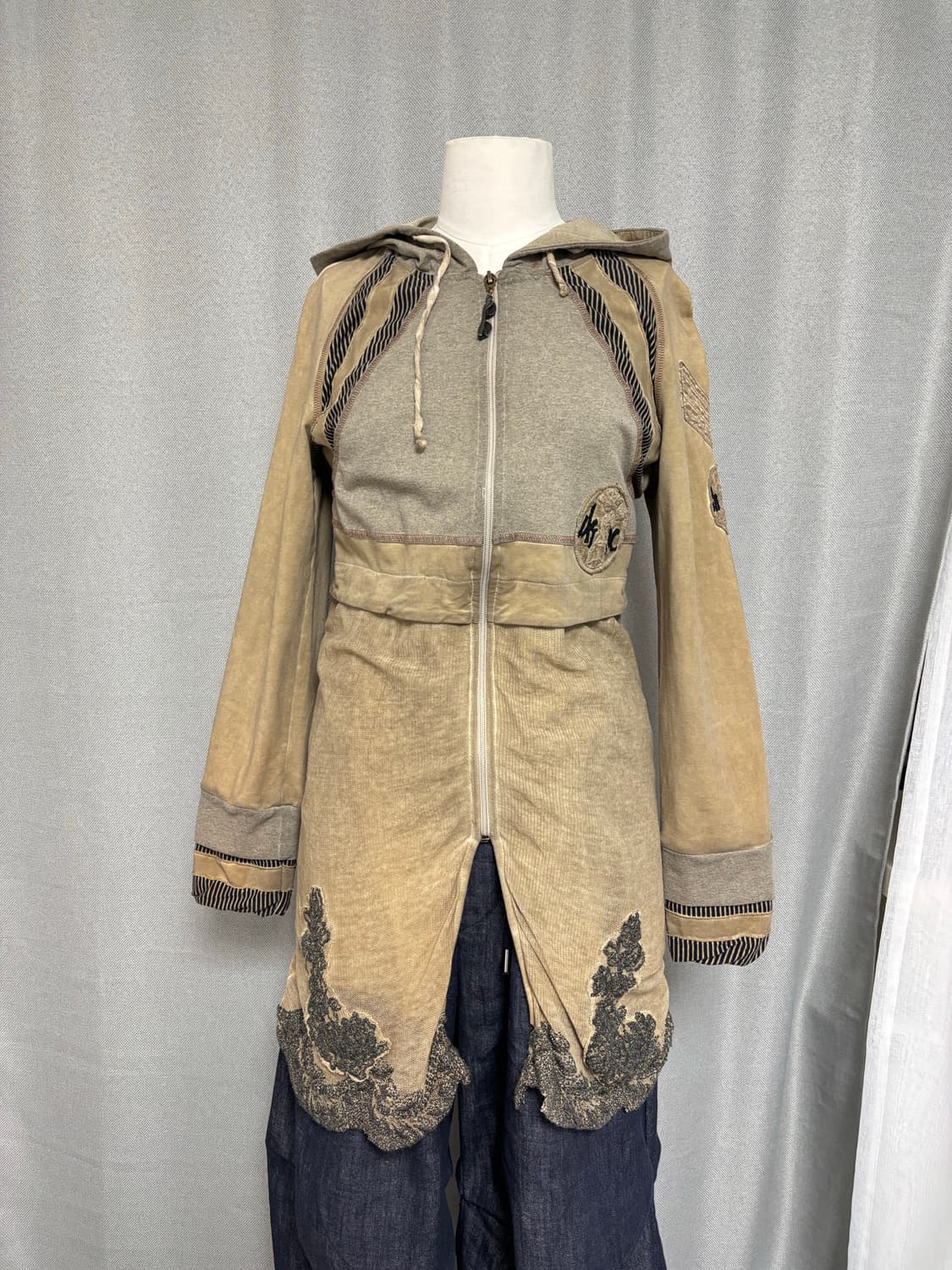 Bottega 그런지 더티 워싱 후드 레이어드 집업 상품이미지9