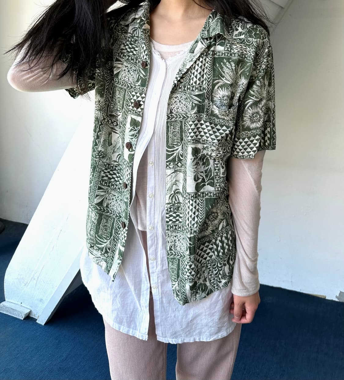 100% rayon design patterned H/S shirt 상품이미지9