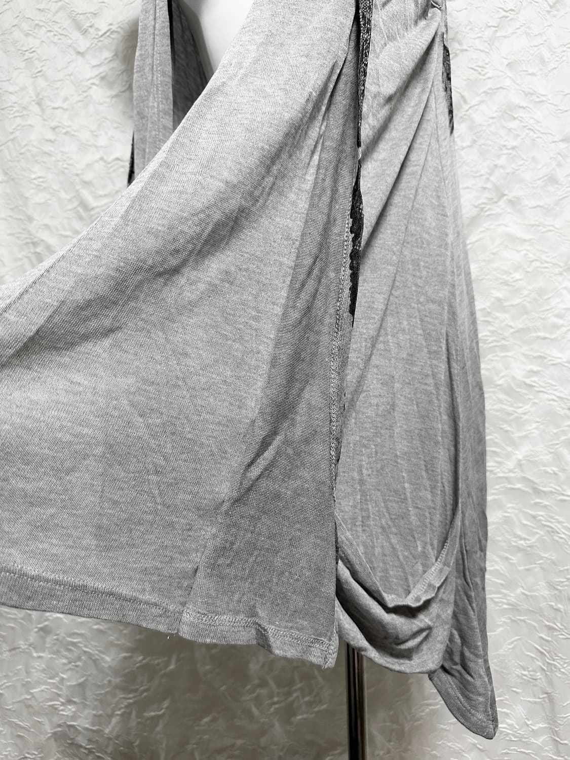 빈티지 vkei 펑크 스프레이 패턴 언발 롱 베스트 상품이미지5