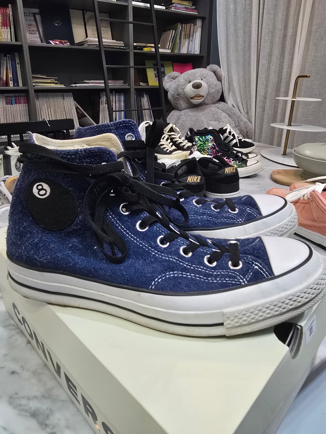 컨버스 x 스투시 콜라보 8핀볼 척70 하이 275  상품이미지1