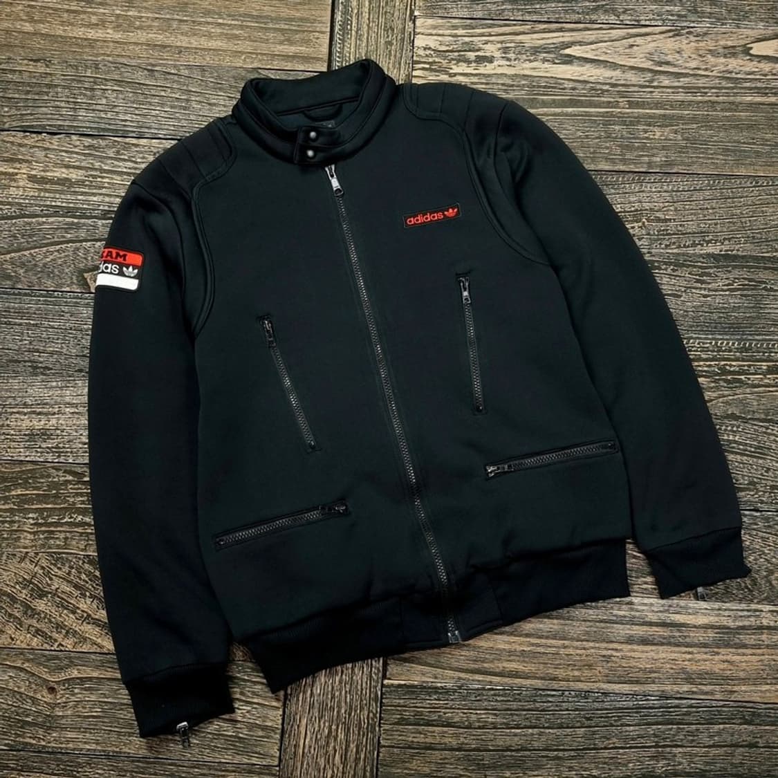 [ADIDAS] 아디다스 빈티지 스웻 집업 바이커 자켓 M15170 상품이미지1