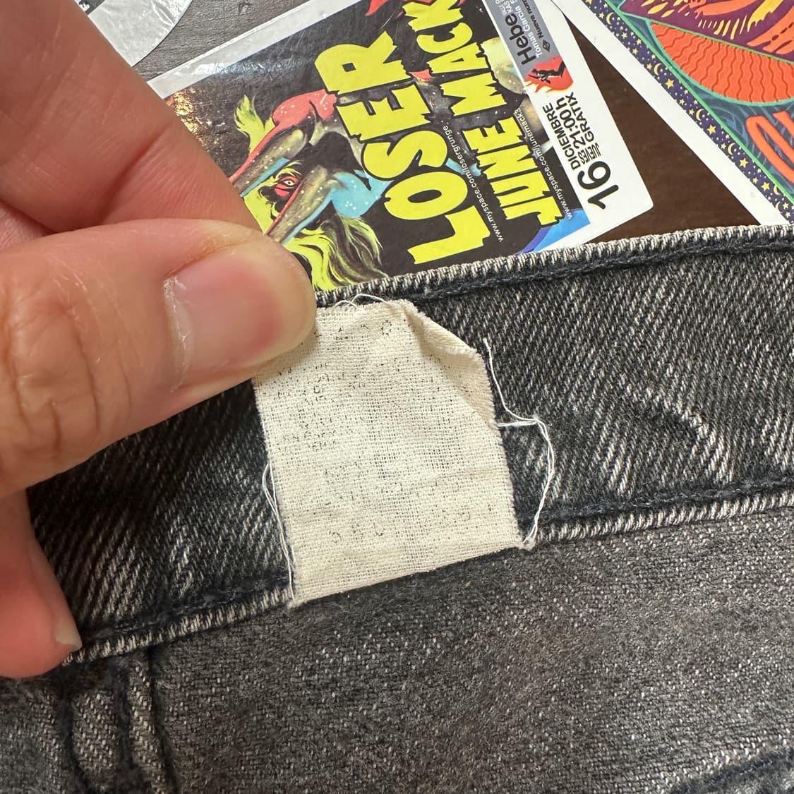 90s USA 리바이스 550 블랙 진 데님 팬츠 34 상품이미지8