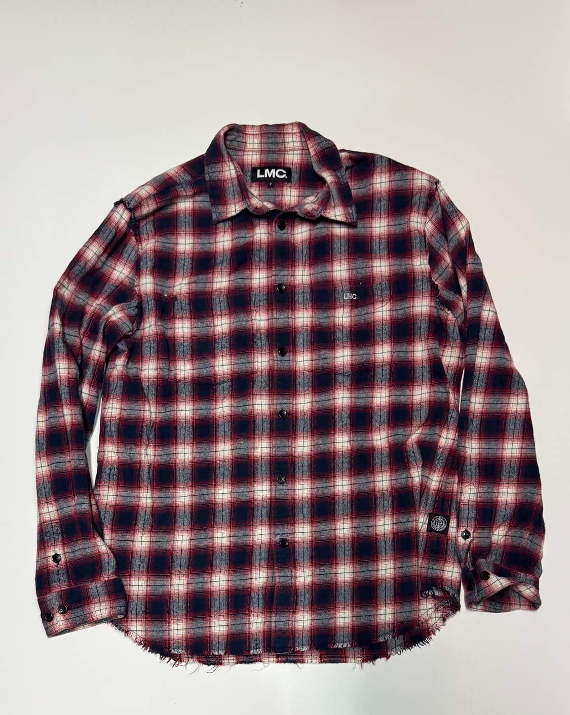LMC 엘엠씨 뒷 스펠로고 그라데이션 체크 셔츠 상품이미지1