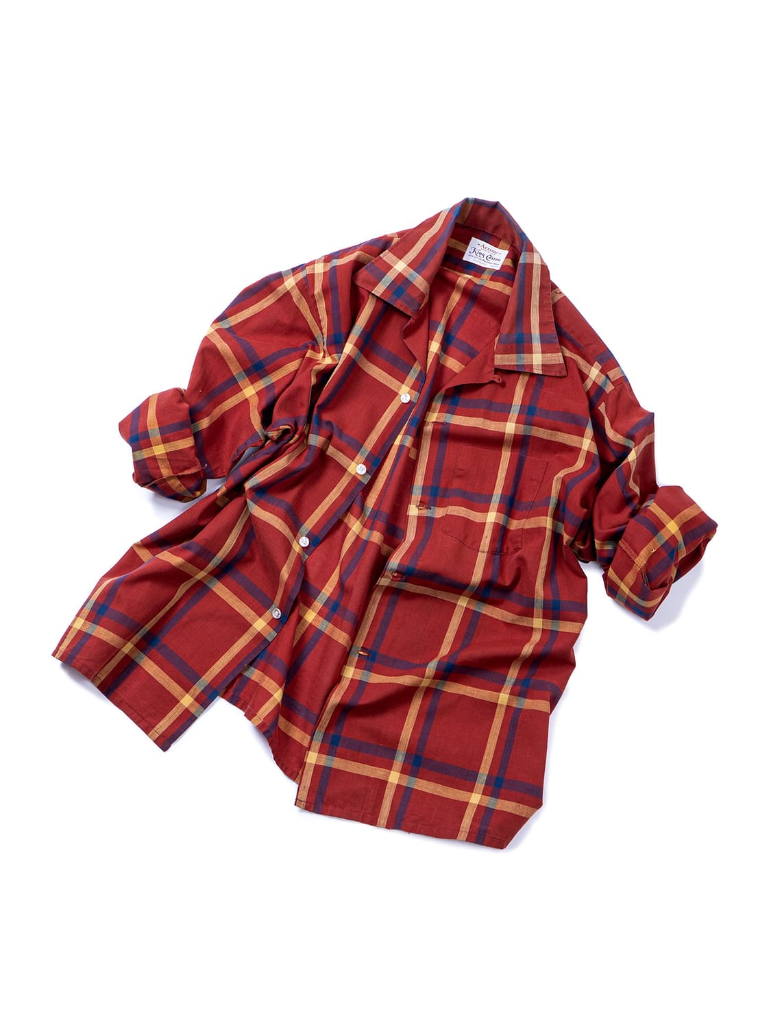 60s Arrow King Loop Collar Check Shirt  상품이미지3