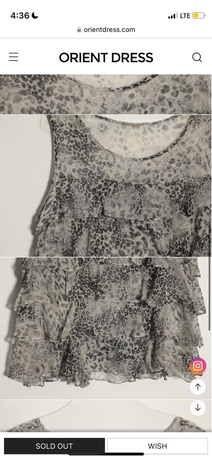 갸루 레오파드 나시 slik leopard blouse 상품이미지3