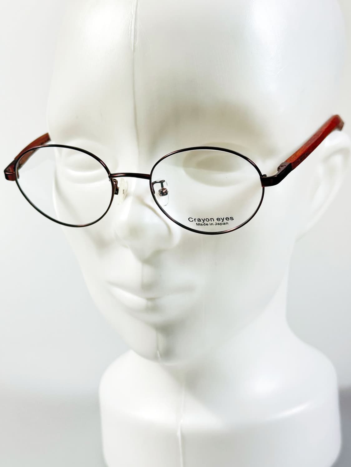 일본제 CRAYON EYES 우드템플 슬림 라운드 빈티지 안경 상품이미지9