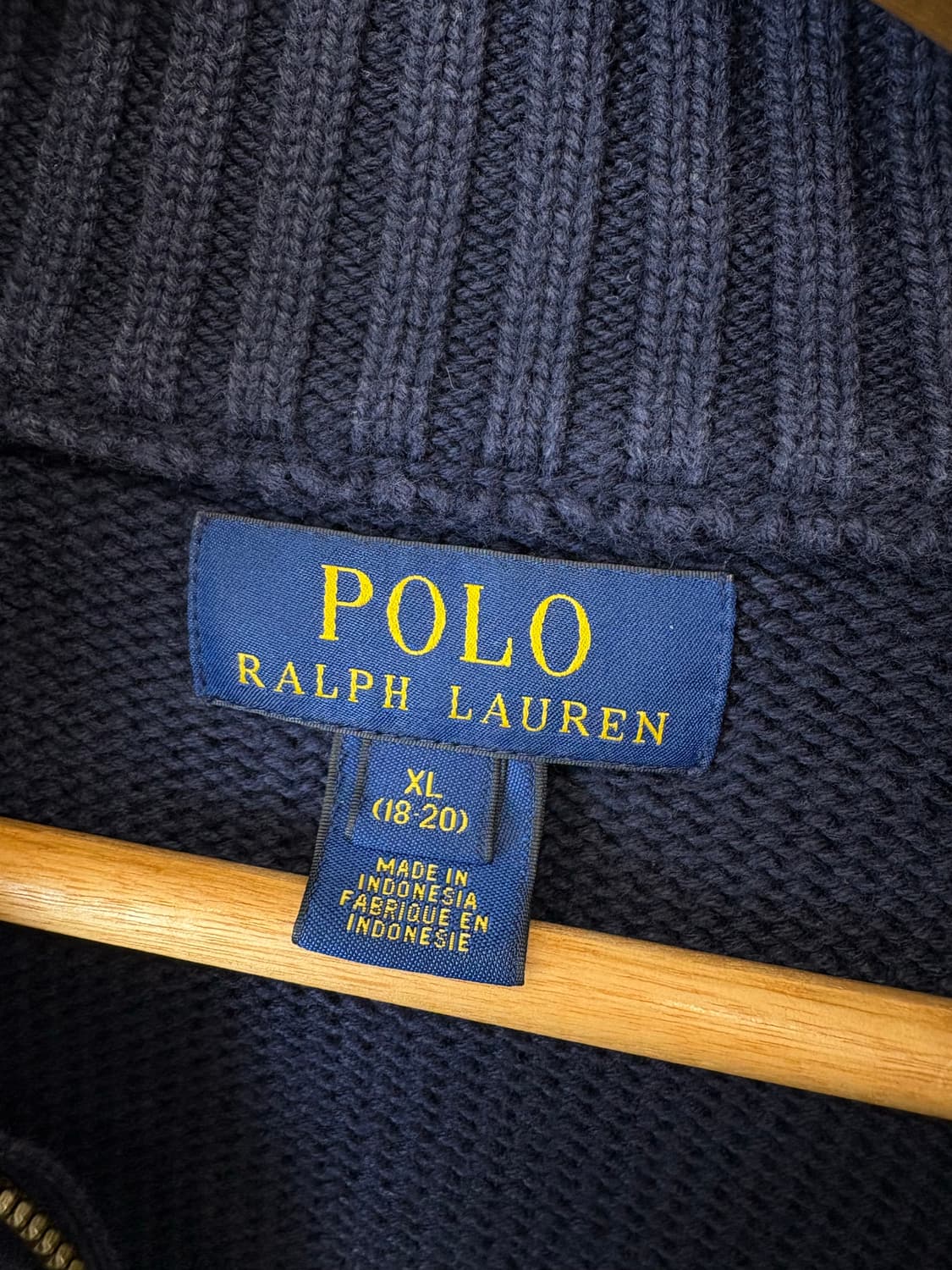 폴로랄프로렌 코튼 반집업 니트 네이비 상품이미지5