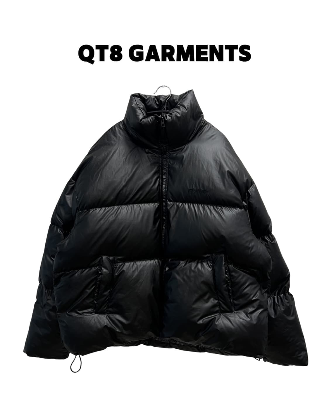 (XL) QT8가먼츠 덕다운 오버핏 숏패딩 블랙 상품이미지1