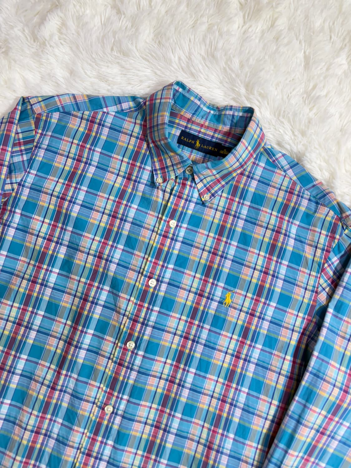 폴로 랄프로렌 옐로우포니 멀티체크 셔츠 상품이미지5