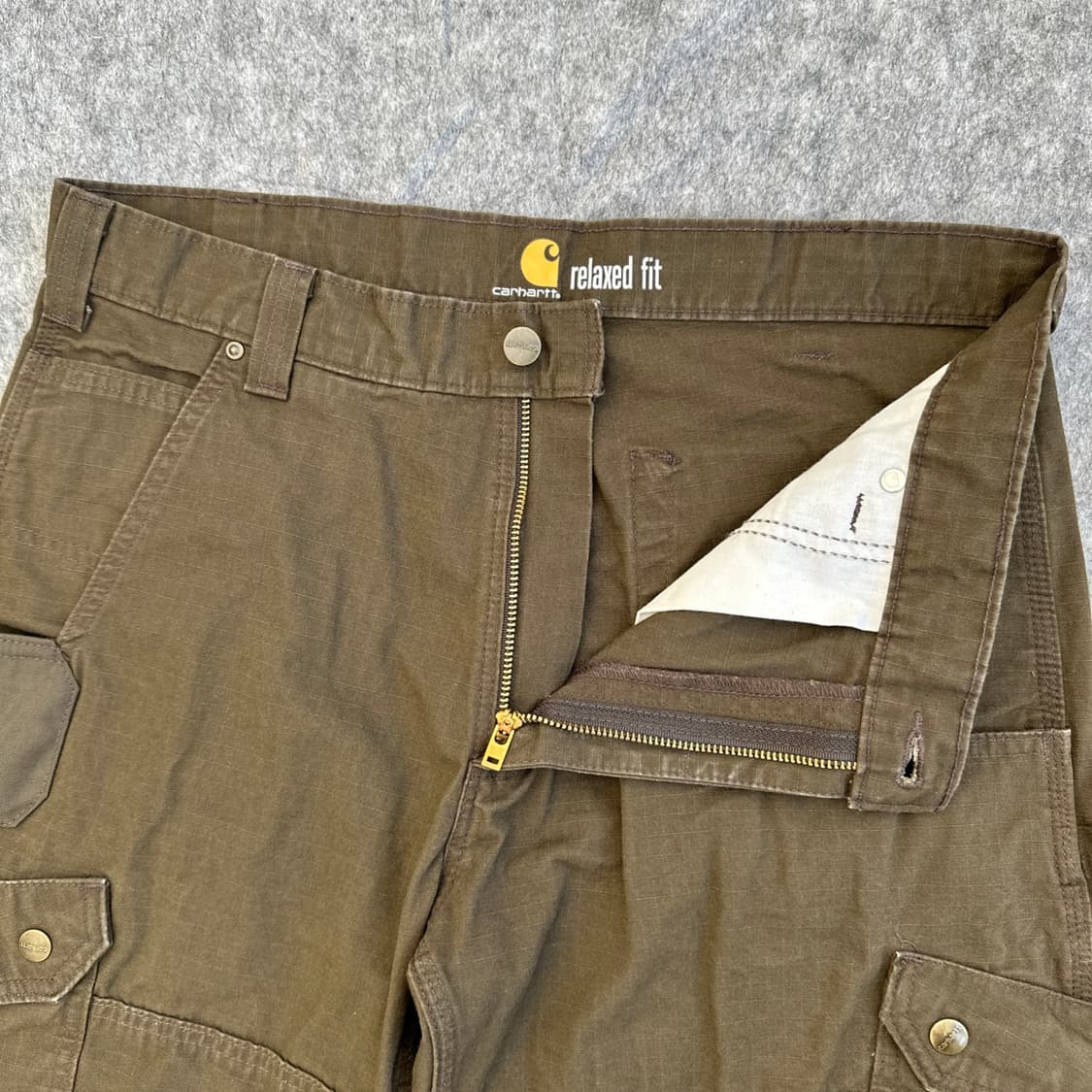 [34]칼하트 B342  립스탑 더블니 카고 워크팬츠 다크커피 상품이미지5