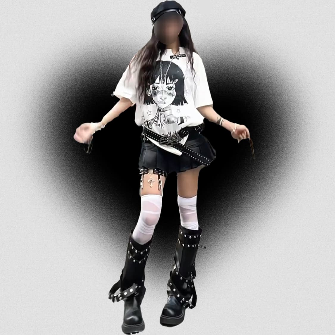 Y2K 하라주쿠 지뢰계 오타쿠 티셔츠 상품이미지1