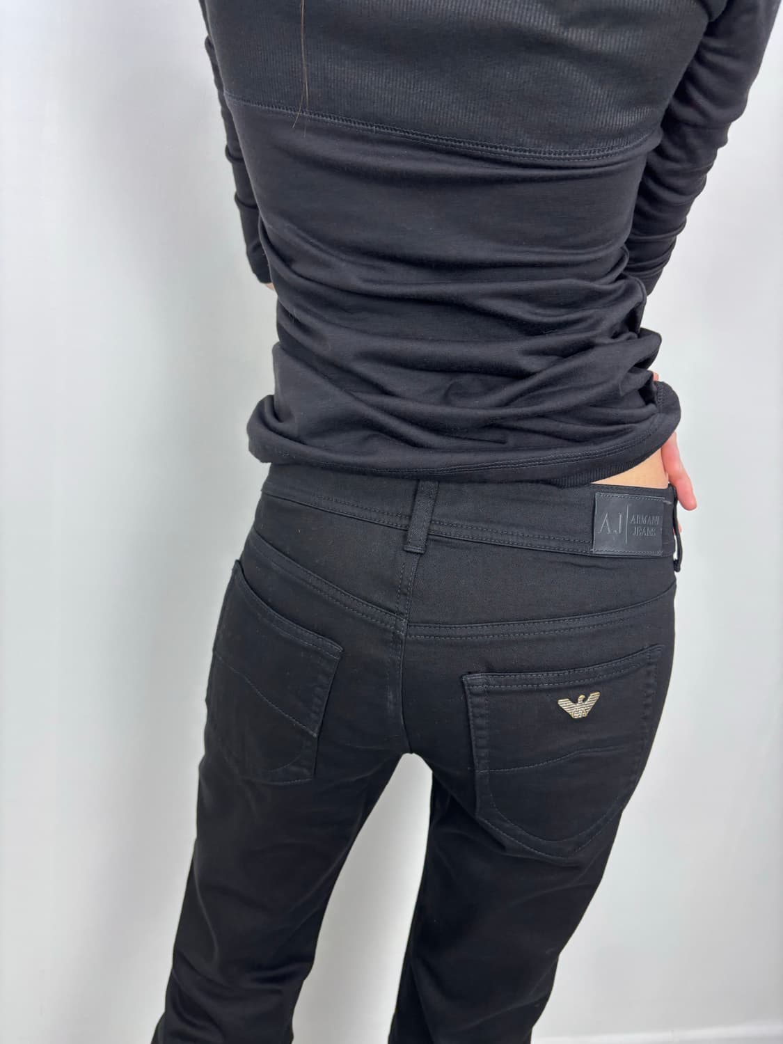 ARMANI SEMI BOOTCUT BLACK PANTS 상품이미지5