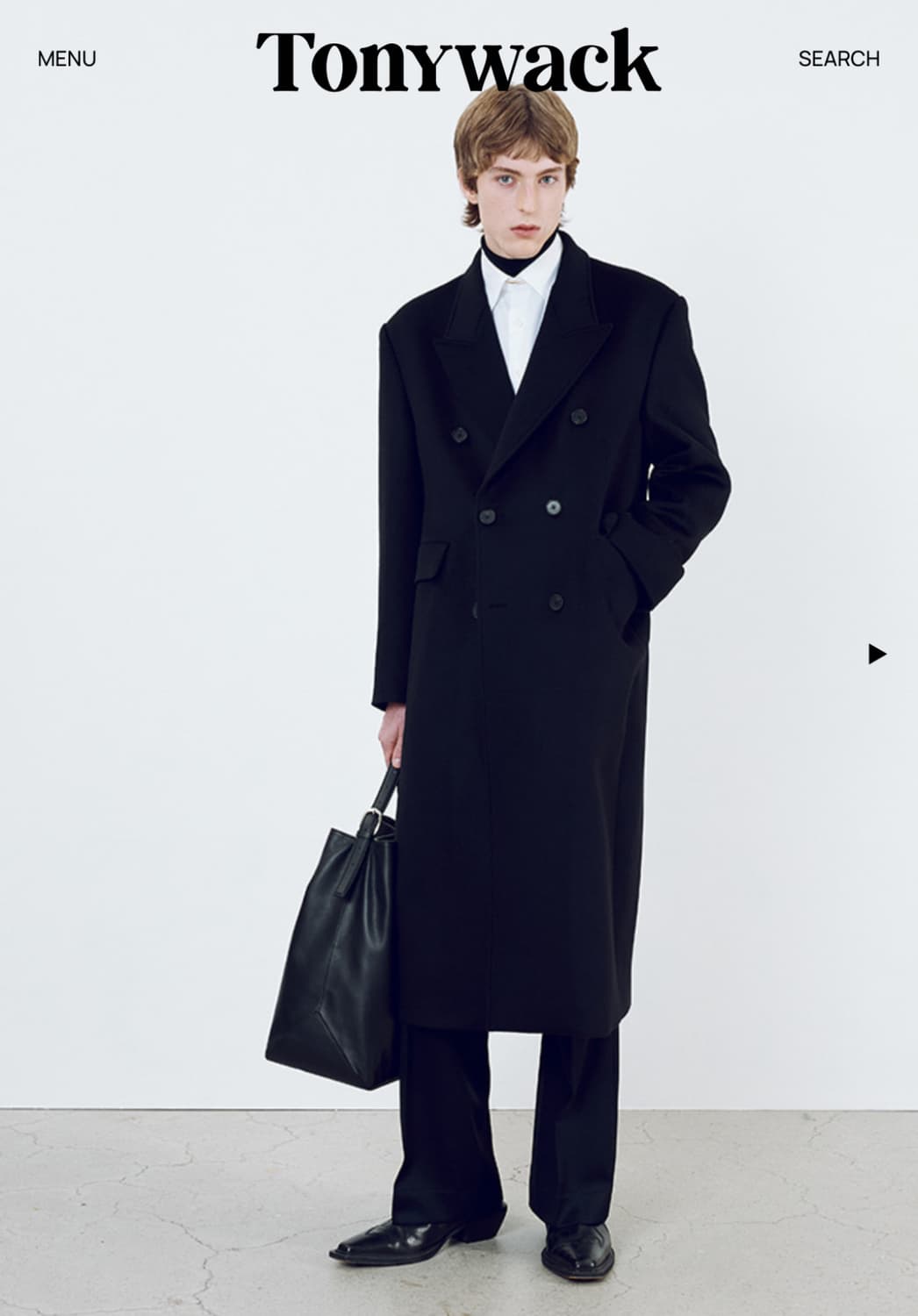 토니웩 24FW Wool and Cashmere 더블 코트 블랙 L사이즈 상품이미지1