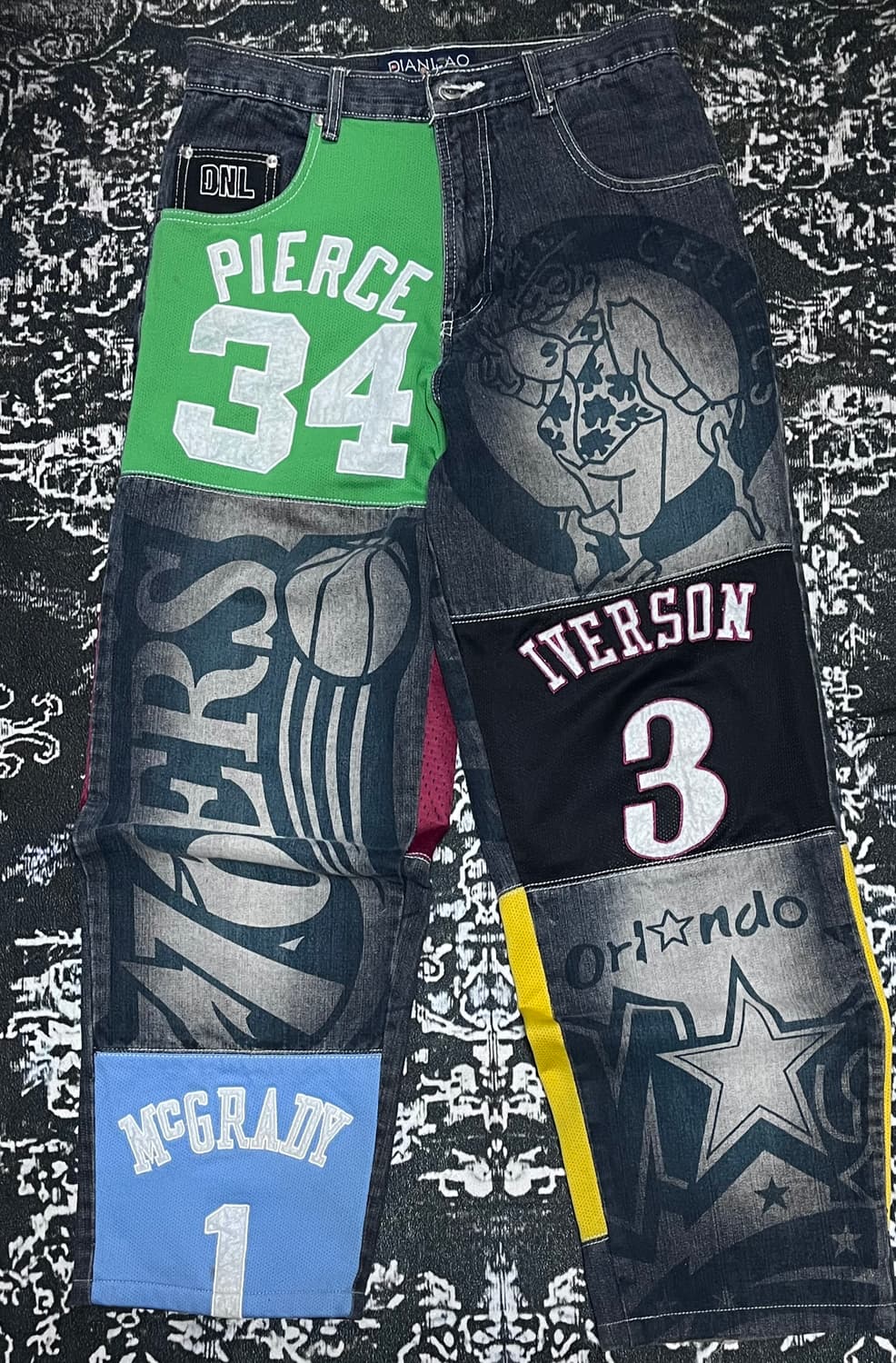 DIANLAO NBA 팀패치 올드스쿨 데님팬츠 30 상품이미지1