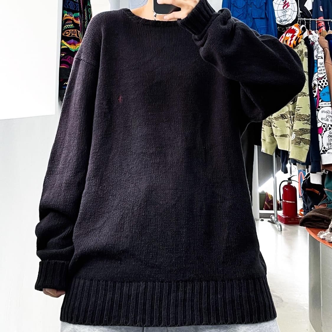 폴로 랄프로렌 제팬 라인 포니 블랙 코튼 니트 상품이미지1