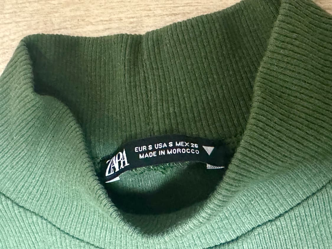 자라 목폴라 원피스 녹색 상품이미지2