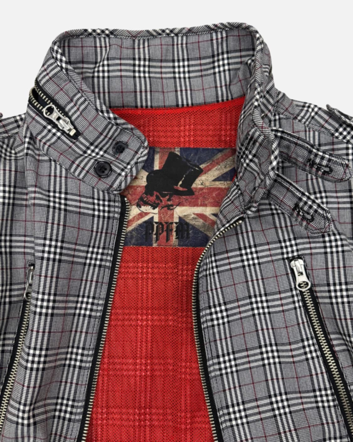 PPFM zipper detail check rider jacket 상품이미지4