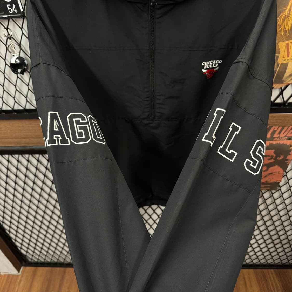 21S/S NBA X 시카고불스 후드 하프집업 후면 프린팅 포인트 블랙 상품이미지6