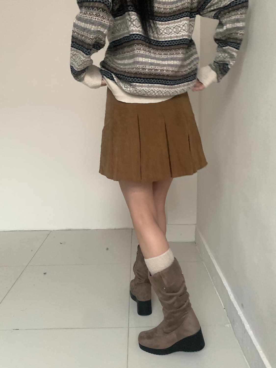 Belka Corduroy Pleats Skirt 상품이미지10