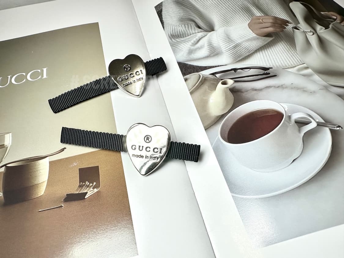 구찌 빈티지 헤어핀 실버 상품이미지3