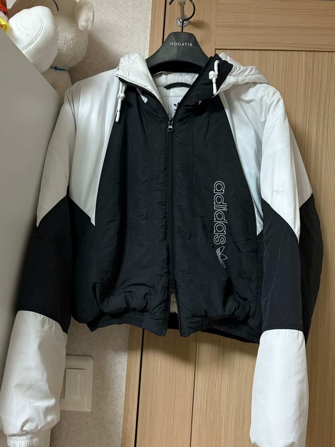 아디다스 배색 후드점퍼패딩 (투웨이,커스텀) 상품이미지1