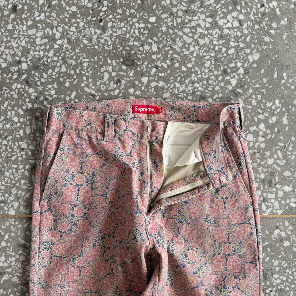 슈프림 워크 팬츠 카키 플로럴 카드 21fw 상품이미지4