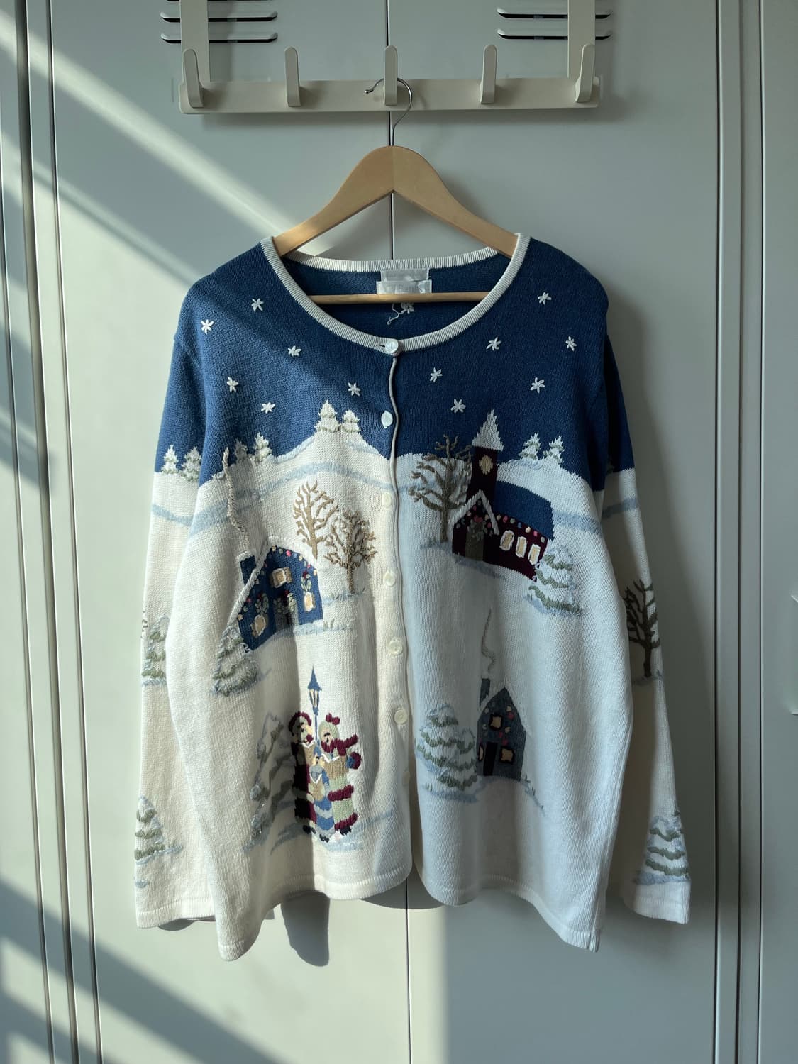 Cjbank 핸드메이드 크리스마스 풍경 니트 가디건  상품이미지6