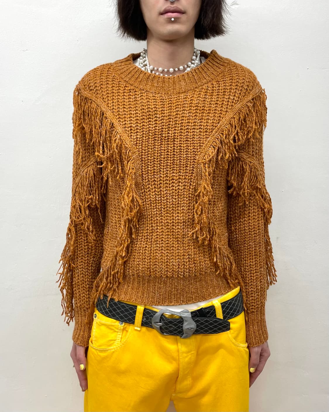 light brown fringe knitwea 상품이미지1