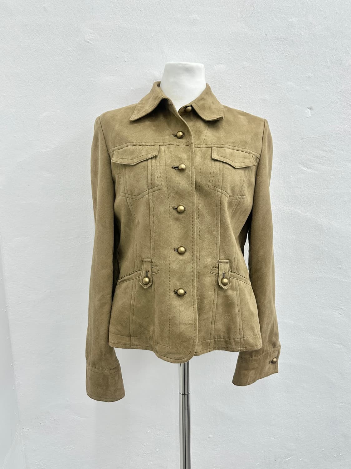 Cloche brown suede leather detail jacket 상품이미지2