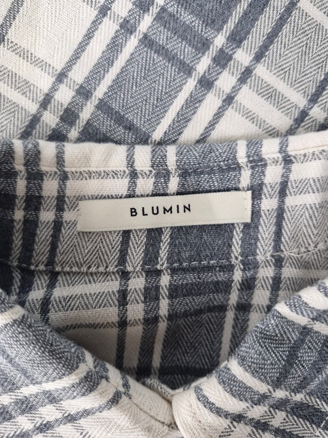 블루민 BLUMIN 여행체크남방 그레이 상품이미지6