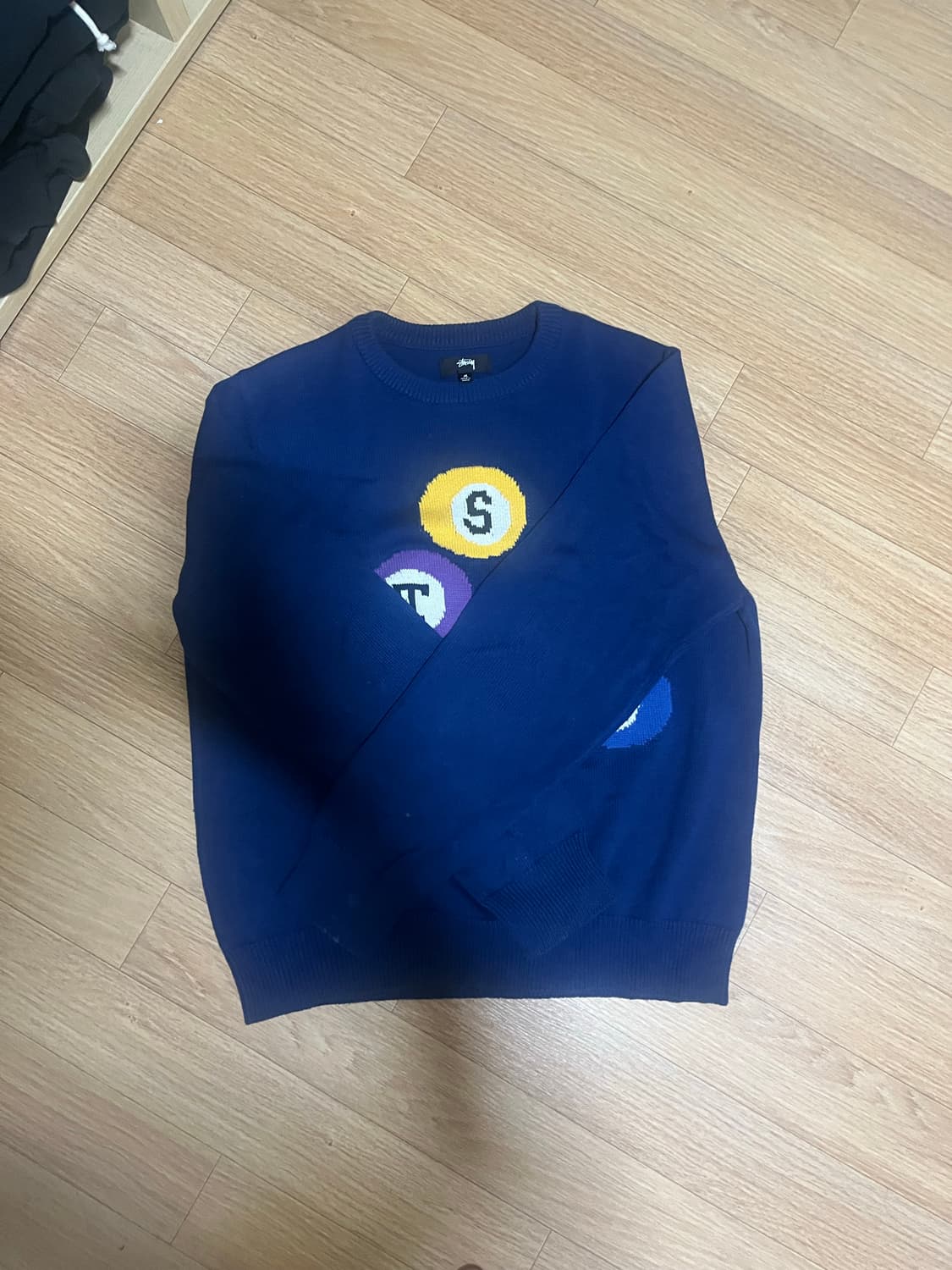 스투시 빌리아드 네이비 스웨터 M 상품이미지3